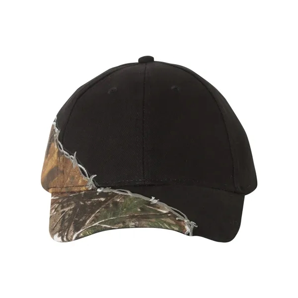 Camo Cap with Barbed Wire Embroidery. Blank.... from ASI 84358 S&S Activewear