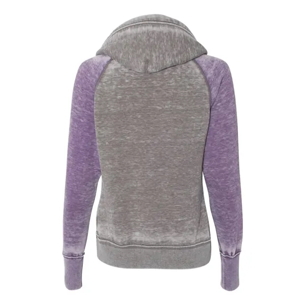 J. America Women's Zen Fleece Raglan hooded Pullover Sweatshirt, blank.... from ASI 84358 S&S Activewear