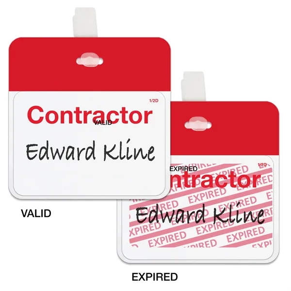 TEMPbadge 2-part expiring badges let you know when a visitor's time... from ASI 79898 Promovision / PROMOVISION