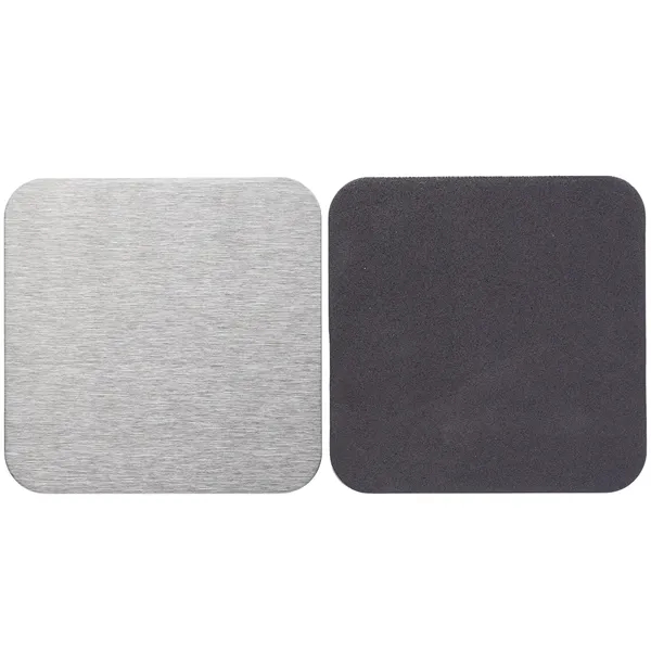 Square-shaped stainless steel coaster with black eva bottom pad and 1... from ASI 37218 Athena Promo (tm)