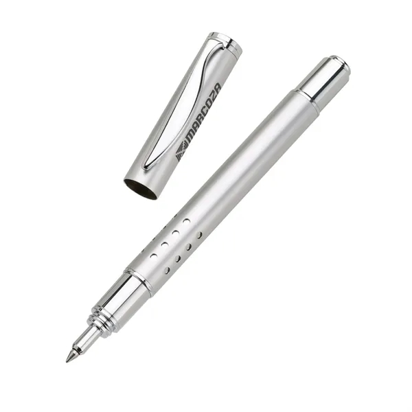 Rollerball pen with cap-off design, solid brass cap and barrel and... from ASI 67866 Logomark/Valumark