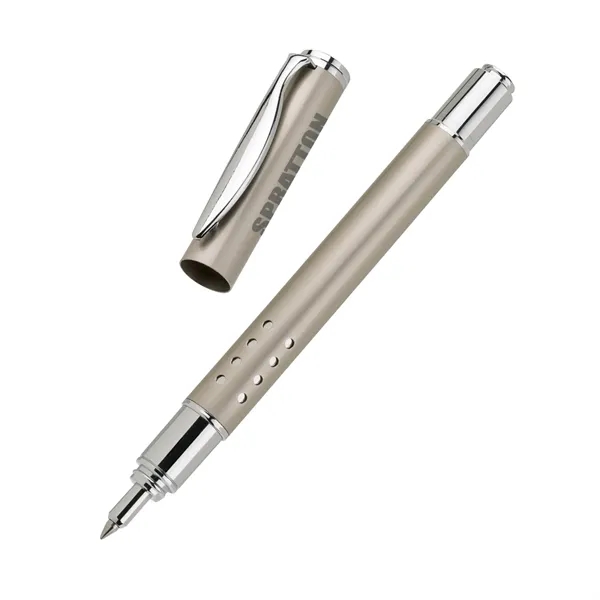 Rollerball pen with cap-off design, solid brass cap and barrel and... from ASI 67866 Logomark/Valumark