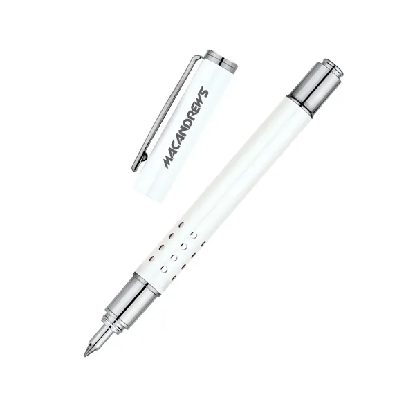 Rollerball pen with cap-off design, solid brass cap and barrel and... from ASI 67866 Logomark/Valumark