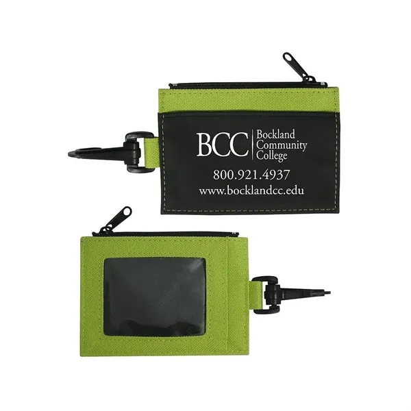 Polyester and PVC trim zippered ID wallet with clip attachment.... from ASI 68507 The Magnet Group / Perfect Line