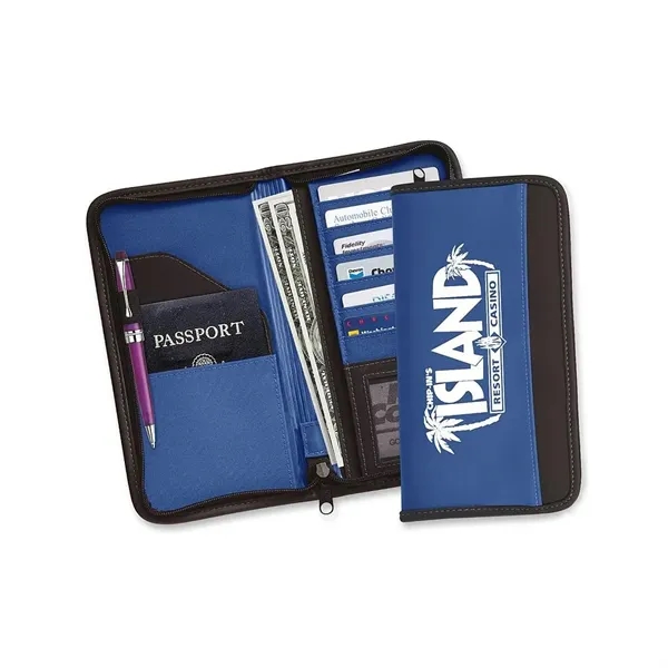 Soft touch vinyl deluxe document case with fully zippered design, outside... from ASI 68507 The Magnet Group / Perfect Line