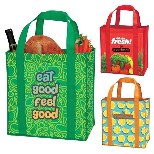 Laminated Non-Woven Grocery Tote... from ASI 40480 Koozie Group / Norwood