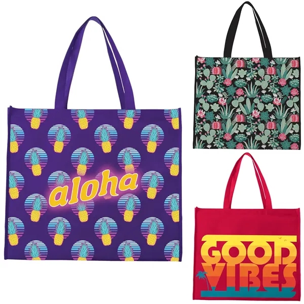 Laminated Non-Woven Landscape Tote... from ASI 40480 Koozie Group / Norwood