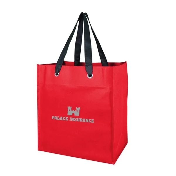 Non-woven grocery tote bag with 8" gusset, 20" long reinforced straps... from ASI 68507 The Magnet Group / Perfect Line