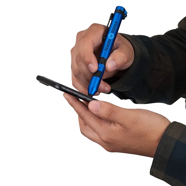 7-in-1 utility pen with compass, LED light, ballpoint pen, capacitive stylus,... from ASI 67866 Logomark/Valumark / Valumark™