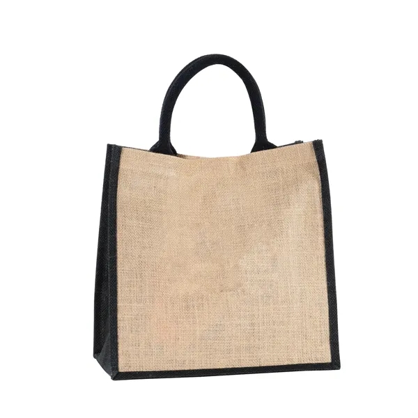 All-natural jute tote bag with strong handles, 7.5" gusset and color... from ASI 68507 The Magnet Group / Perfect Line