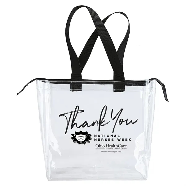 12" x 12" stadium tote bag made of clear PVC with... from ASI 68507 The Magnet Group / Perfect Line
