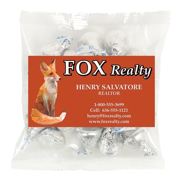 Large bag of Hershey's® Kisses® with a 2" x 3.5" business... from ASI 68507 The Magnet Group / The 1919 Candy Company