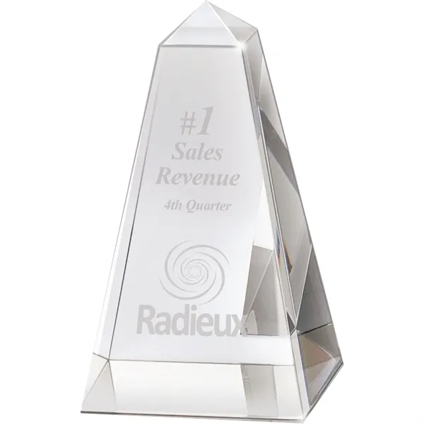 2.75" x 4.75" x 2.75" Dolmen I small crystal obelisk award.... from ASI 67866 Logomark/Valumark