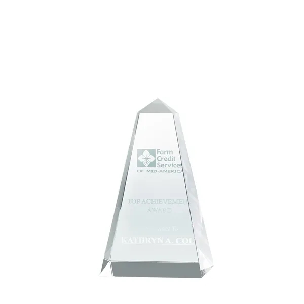 2.75" x 4.75" x 2.75" Dolmen I small crystal obelisk award.... from ASI 67866 Logomark/Valumark