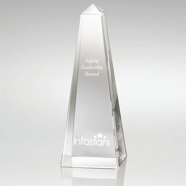 2.75" x 7.88" x 2.75" Dolmen II medium crystal obelisk award.... from ASI 67866 Logomark/Valumark