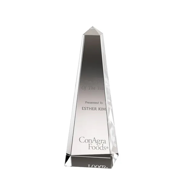 2.75" x 7.88" x 2.75" Dolmen II medium crystal obelisk award.... from ASI 67866 Logomark/Valumark