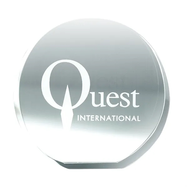 1.25" x 4.25" x 4.25" Arredon I small crystal disc award.... from ASI 67866 Logomark/Valumark