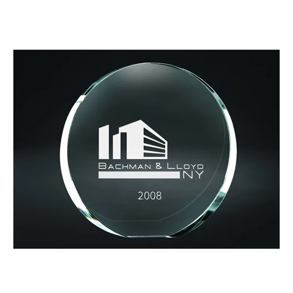1.38" x 5.5" x 5.5" Arredon II large crystal disc award.... from ASI 67866 Logomark/Valumark