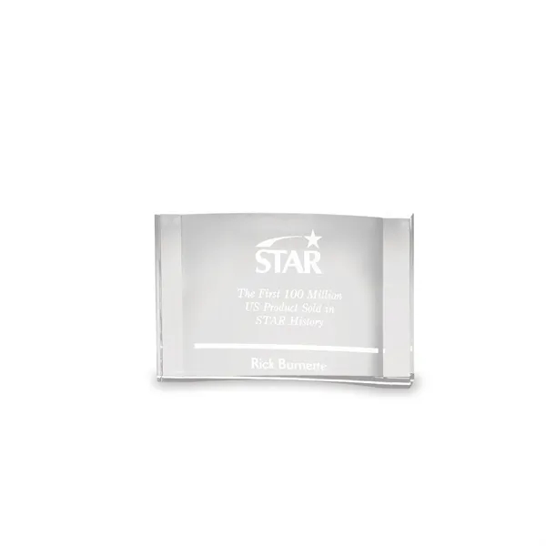 1" x 4" x 6" Bacia concave cut block crystal award... from ASI 67866 Logomark/Valumark