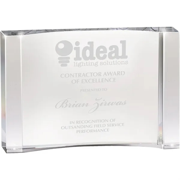 1" x 4" x 6" Bacia concave cut block crystal award... from ASI 67866 Logomark/Valumark