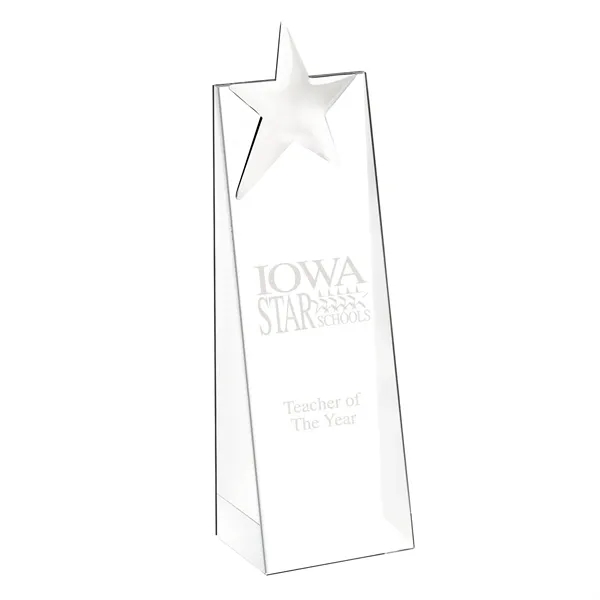2" x 8.5" x 2.75" Estrela silver star tower crystal award.... from ASI 67866 Logomark/Valumark
