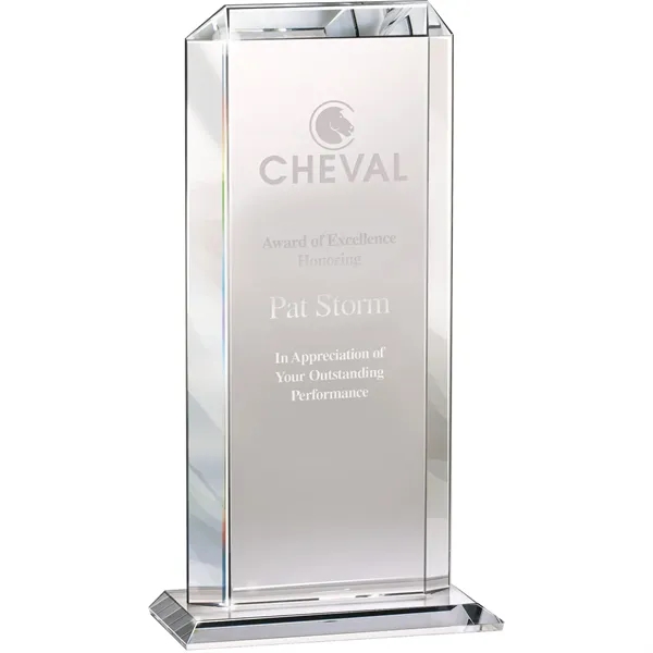 0.62" x 11" x 5" Apresenta crystal tower award with base.... from ASI 67866 Logomark/Valumark