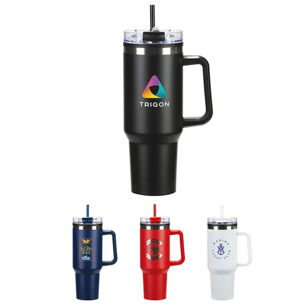 40 oz Stainless Steel/Polyproylene Mug with Color-Matching Handle... from ASI 36730 Ariel Premium Supply Inc