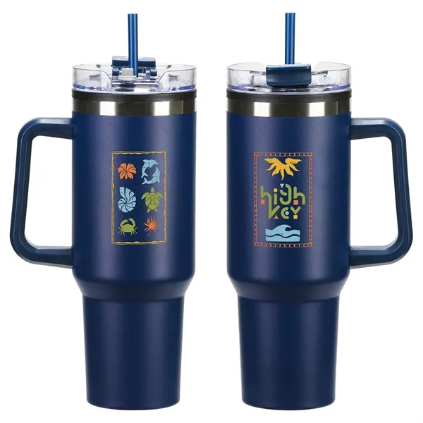 40 oz Stainless Steel/Polyproylene Mug with Color-Matching Handle... from ASI 36730 Ariel Premium Supply Inc