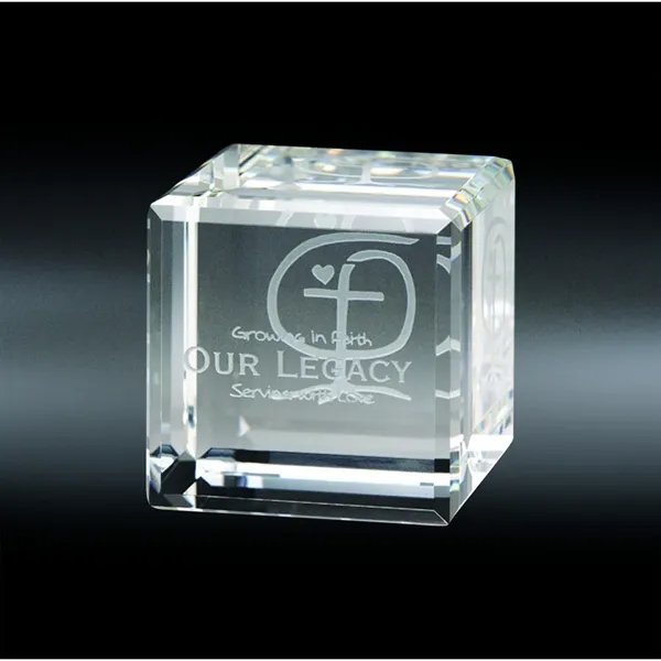 2.38" x 2.38" x 2.38" Quadrado small crystal block.... from ASI 67866 Logomark/Valumark