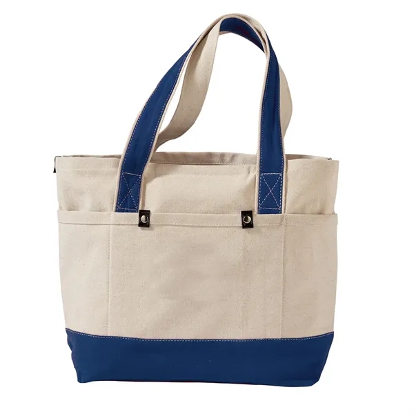 Cotton canvas tote bag with 3 front and 3 back pockets,... from ASI 68507 The Magnet Group / The Bag Factory®