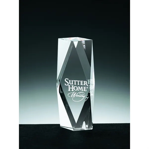 1" x 4.75" x 1.75" Zyra I small tower award.... from ASI 67866 Logomark/Valumark