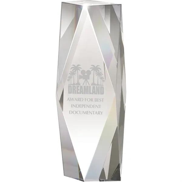 1.75" x 7.25" x 2.5" Zyra II medium crystal tower award.... from ASI 67866 Logomark/Valumark