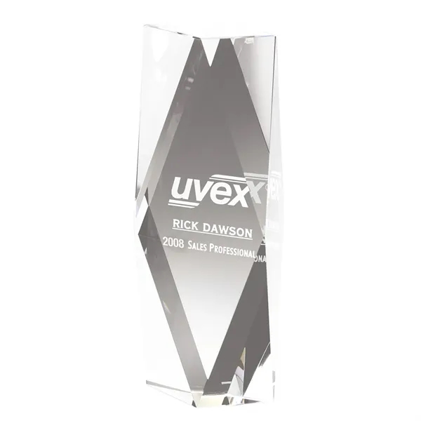 1.75" x 7.25" x 2.5" Zyra II medium crystal tower award.... from ASI 67866 Logomark/Valumark