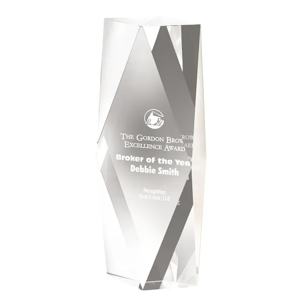 2" x 9.88" x 3.5" Zyra III large crystal tower award.... from ASI 67866 Logomark/Valumark