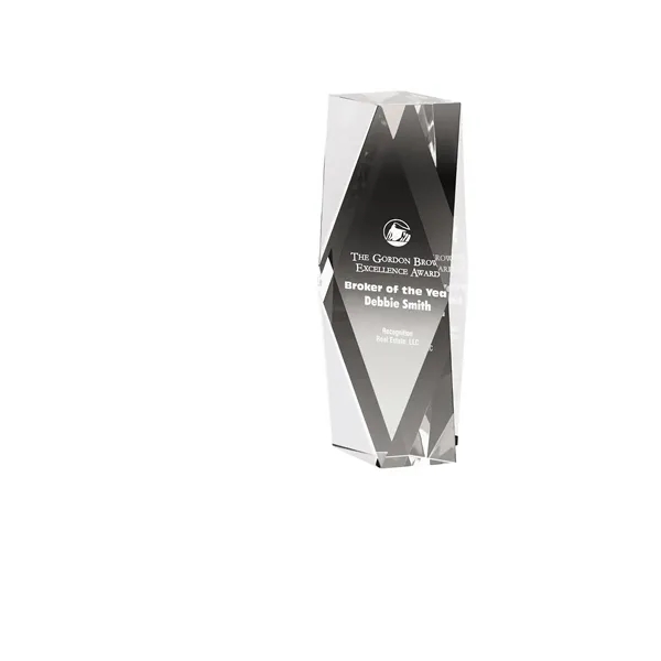 2" x 9.88" x 3.5" Zyra III large crystal tower award.... from ASI 67866 Logomark/Valumark