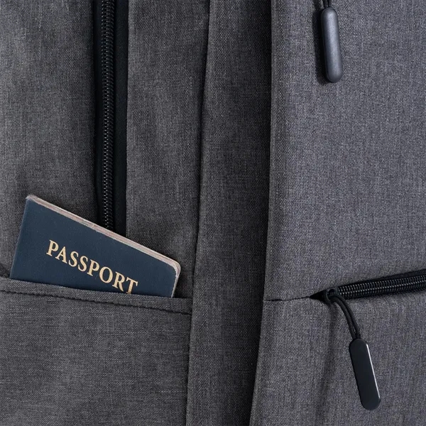 This elegant snow fabric backpack fits a 17" laptop and has... from ASI 68507 The Magnet Group / The Bag Factory®