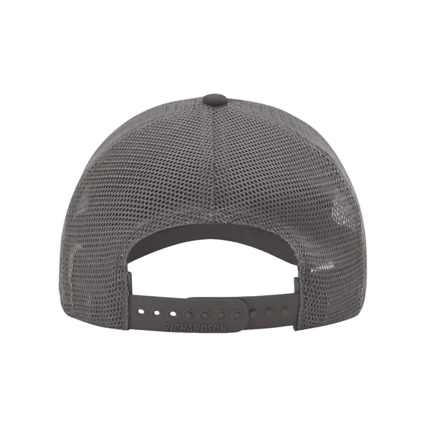 Washed trucker cap with a cotton front, mesh back, snapback closure,... from ASI 84358 S&S Activewear