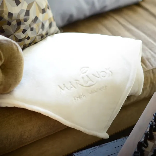 50" x 60" micro-plush fleece blanket.... from ASI 68507 The Magnet Group / The Bag Factory®