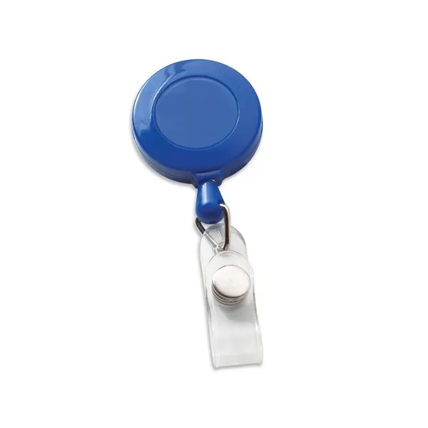 Round retractable badge holder with 30" nylon cord and slide-on clip... from ASI 68507 The Magnet Group / Perfect Line