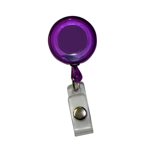 Round retractable badge holder with 30" nylon cord and slide-on clip... from ASI 68507 The Magnet Group / Perfect Line