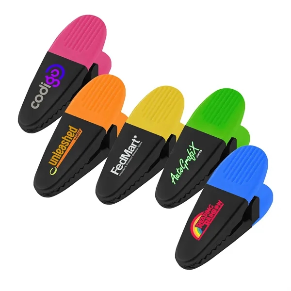 Brightly-colored neon power clip with customizable logo.... from ASI 68507 The Magnet Group / Innovations by Magnet™