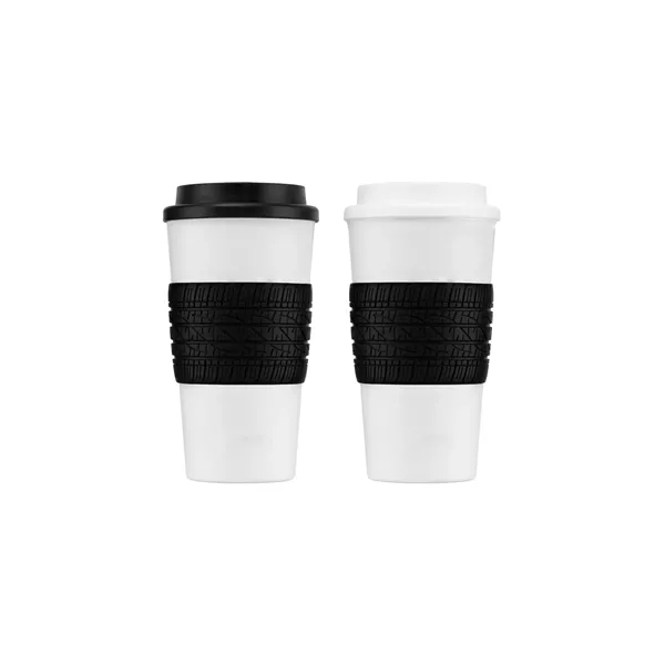 16 ounce double wall insulated polypropylene travel tumbler with tire thread-shaped... from ASI 57800 Gordon Sinclair / Gordon Sinclair®