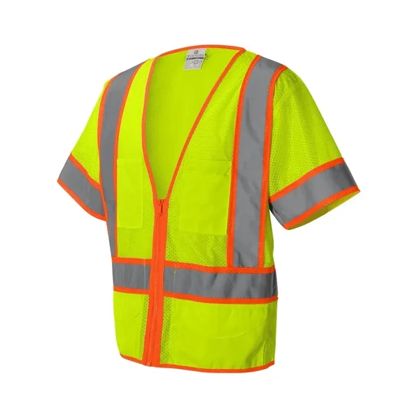 Mesh surveyor's vest in Lime with zipper front closure. Blank product.... from ASI 84358 S&S Activewear
