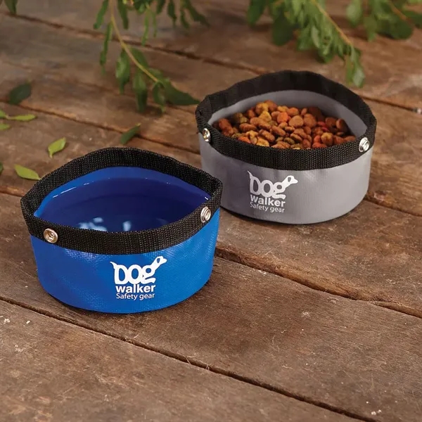 Collapsible travel dog food bowl made of waterproof tarpaulin.... from ASI 68507 The Magnet Group / Perfect Line