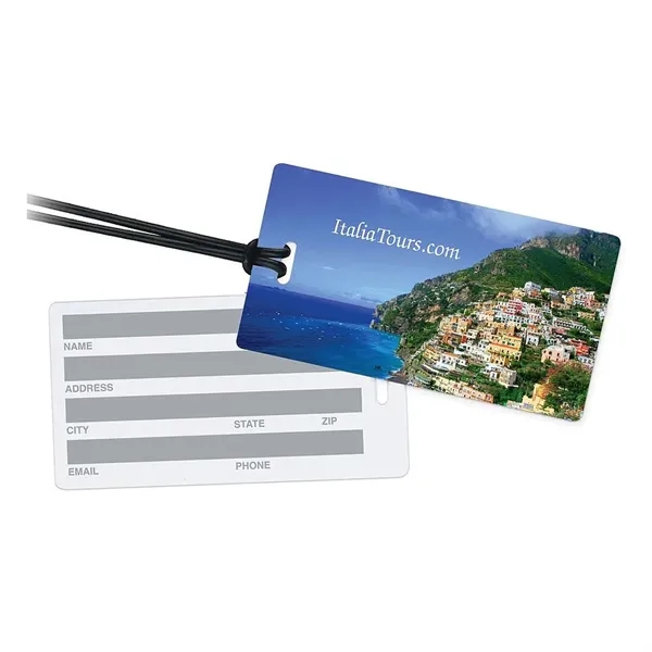 4 1/4" x 2 1/4" luggage tag with standard tinted write-on... from ASI 68507 The Magnet Group / Perfect Line