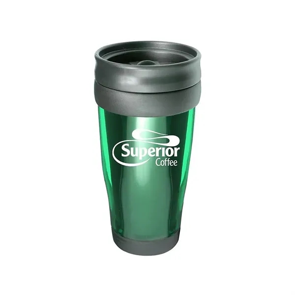 15 oz. travel tumbler with translucent body, twist-on lid, plastic lining... from ASI 68507 The Magnet Group / Perfect Line