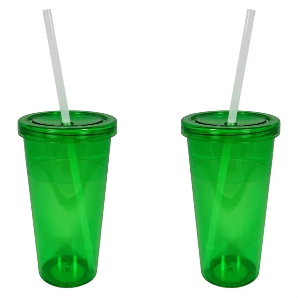 24 oz. single wall acrylic tumbler with threaded lid and clear... from ASI 68507 The Magnet Group
