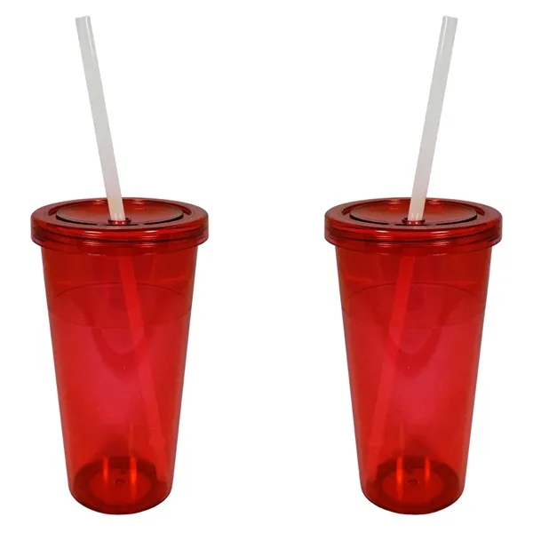 24 oz. single wall acrylic tumbler with threaded lid and clear... from ASI 68507 The Magnet Group