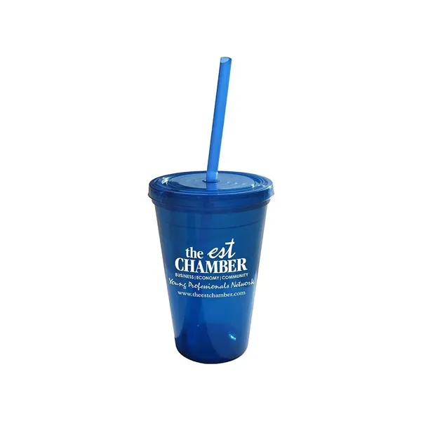 16 oz. double wall insulated polypropylene tumbler with snap-on lid and... from ASI 68507 The Magnet Group / Perfect Line
