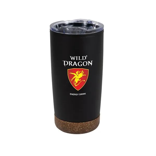20 oz. stainless steel tumbler with cork accent bottom and slider... from ASI 68507 The Magnet Group / Perfect Line